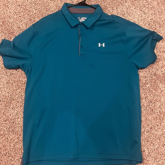 Men's Teal Under Armour Polo - Picture 1 of 4